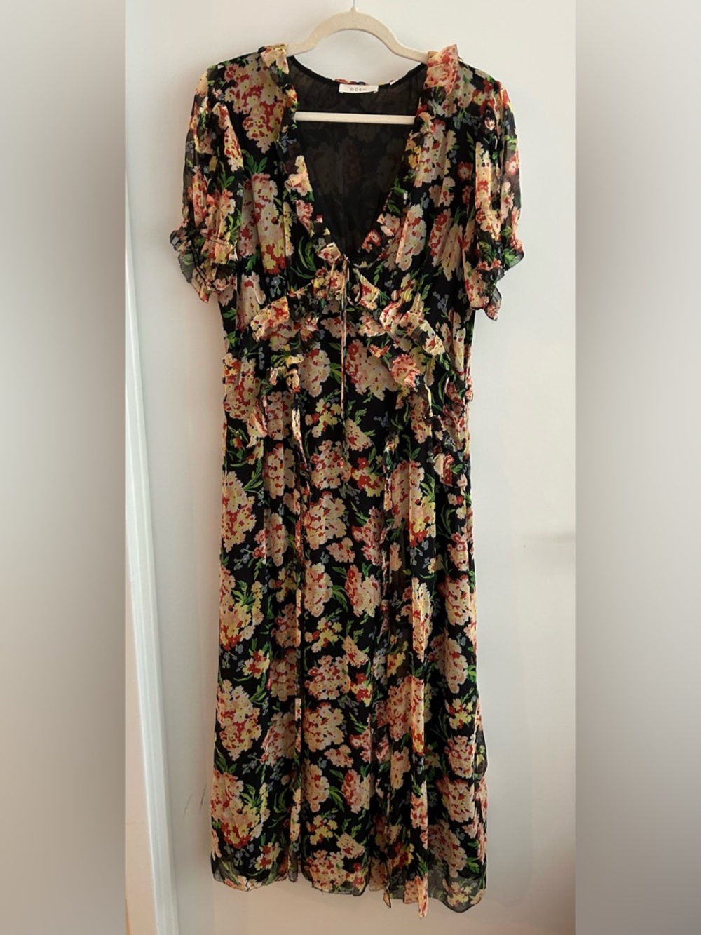 Doen Elisabeth Black Floral Maxi Dress - Picture 4 of 10